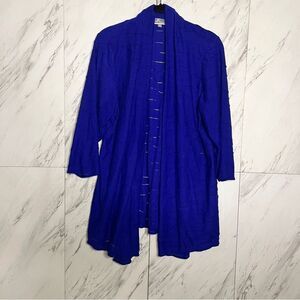 3/$50 JM Collection Royal Cobalt Blue Open Front Cardigan Sweater Womens 1X Plus